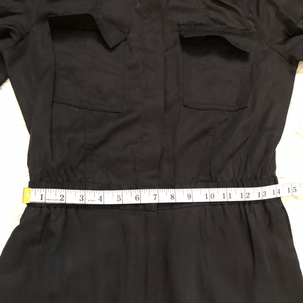 Banana Republic Tencel Black Tapered Leg Long Sleeves Utility Flight Jumpsuit 4 - Picture 15 of 16
